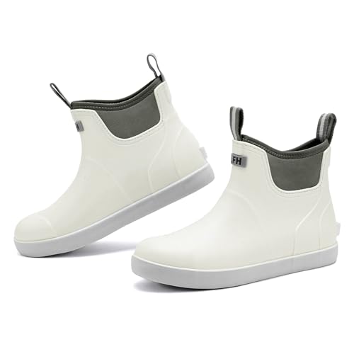 Bottes De Pluie Homme Unisexe, Cheville, Antidérapantes, Vert Foncé, Taille 45 EU