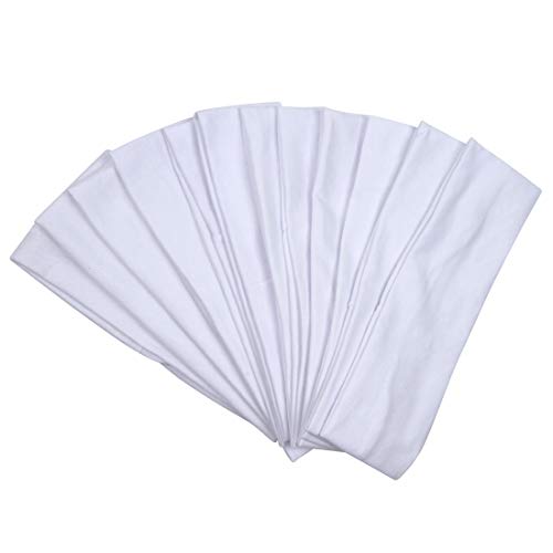 Bandeaux cheveux coton blanc pour le sport et la routine de soin du visage