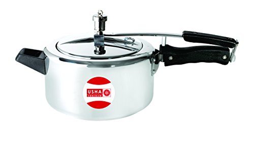 Image of Usha Shriram Eurolex Induction Base Pressure Cooker Gold with Inner Lid 4 L (Aluminium) - White