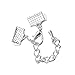20 Pcs Silver Ribbon Cord Ends Fasteners Bracelet Pinch Clamps Leather Crimp Ends with Extension Chains for Jewelry Making 16MM
