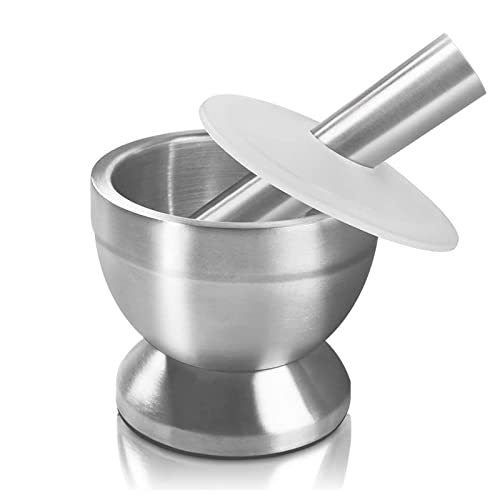 Presa comoda----L'interno di questo mortaio è profondo e curvo senza intoppi, e il pestello è super-comodo da impugnare, la macinatura delle spezie è un pezzo di torta, inizia a dare un tocco alla tua vita con questo pratico grinder Sopito.
