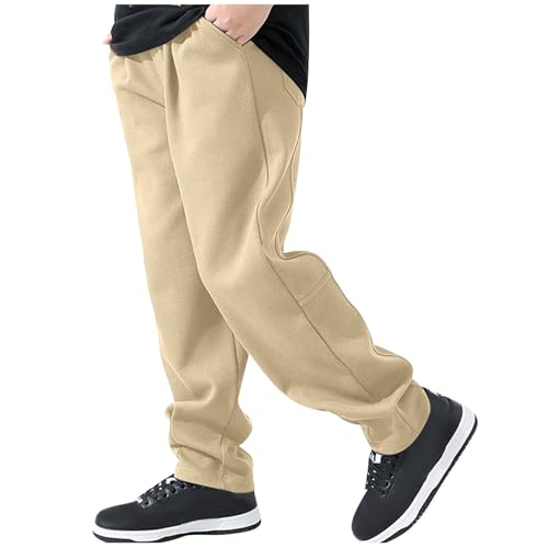 Boys Cotton Sweatpants Kids Athletic Workout Joggers Soft Fleece Joggers Sweat Pants 6-15T with Drawstring & Pockets2