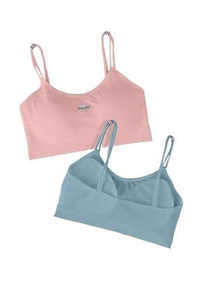 Cotton Blend Double Strap Sports Bra for Women | Combo Pack of 2 Solid Stretchable Wireless Non-Padded Bra for Everyday Use-picture-13