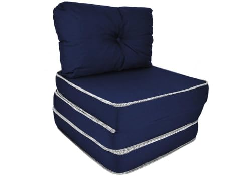 Puff Multiuso 3 Em 1 Solteiro Azul Confort Com Travesseiro