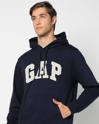 Image of Gap Men Embroidered Relaxed Fit Full Sleeve Hoodie
