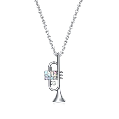 VEEHOO Violin/Guitar/Piano/Trumpet/Saxophone/Harp/Drum/Cello Necklace for Girls Women,Music Lover Jewelry Gifts for Women Girls
