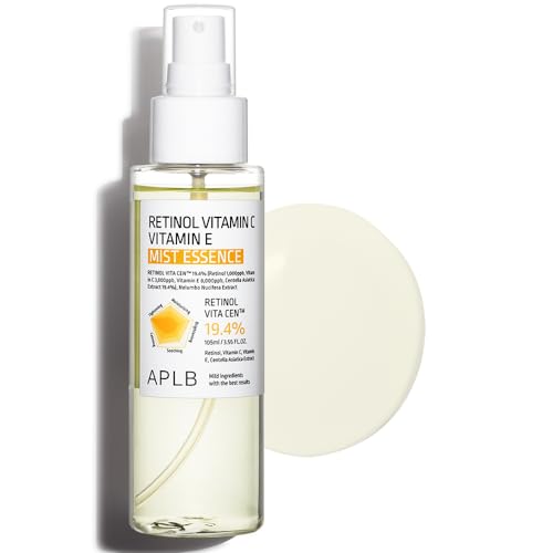 APLB Retinol Vitamin C Vitamin E Mist Essence | RETINOL VITA CEN™ 19.4% 3.55 FL.OZ/Korean Skincare, Replenishing moisture, Revitalize for gentle and improve skin texture through Retinol