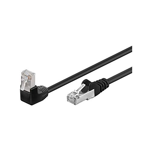 goobay 94189 CAT 5e Patch Cable 1x 90° Angled F/UTP Black, 1 item