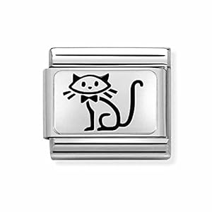 Nomination Ornament NN C, Link, AÇO, Prata 925, EFEITO Rusty (Cat) (0.5 g) 330109/53 Brand