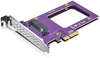 10Gtek PCIe 3.0 to U.2 SFF-8639 Adapter, X4, for 2.5 U.2 NVMe SSD or 2.5" SATA SSD, with Full height bracket included.