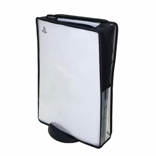 FOROMONE PS5 Slim ダストカバー 通気性&放熱 防塵 擦傷防止 脱着簡単 おしゃれ 汚れ防止 お手入れ簡単 縦置き専用 【排熱影響なしデザイン】 (PS5 Slim用, 縦置きタイプ TPU透明)