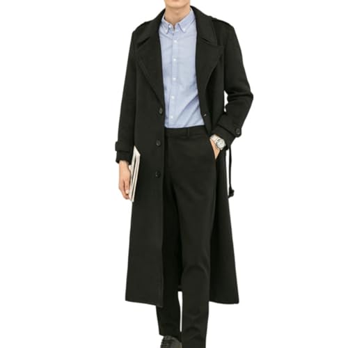 Veste en laine noire homme épaisse S | Protection thermique longueur genou