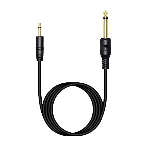 RIIEYOCA 1/8" to 1/4" TS Cable, Gold Plated 3.5mm Mono Male to 6.35mm Mono Male Audio Cable for Amplifier, Speaker,Guitar(2m/6.56ft) Cover