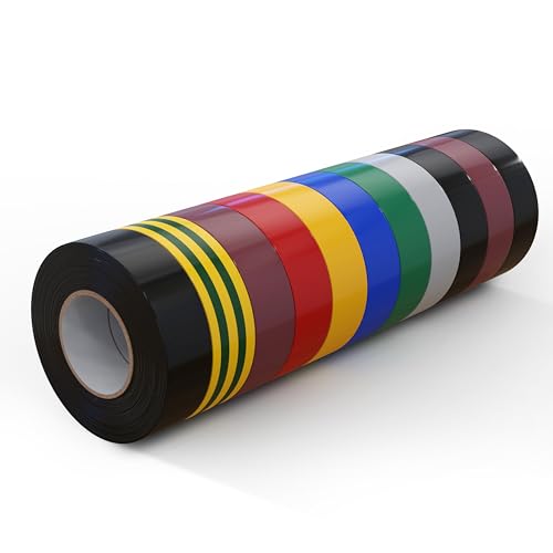 Ruban adhésif d'isolation électrique lot multicolore 20m rouleau isolant électricien - 4