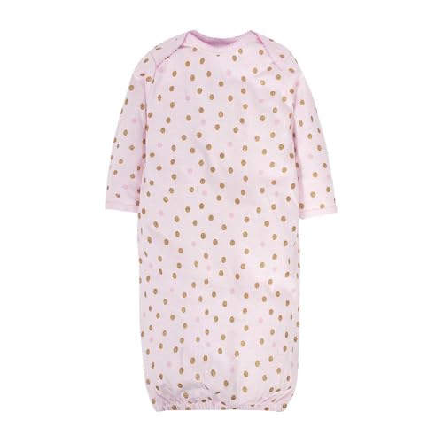 Image of Gerber Baby Girls 4-Pack Sleeper Gown - Soft Cotton Newborn Nightgowns, Elastic Hem Sleepwear Set for Infant Girls
