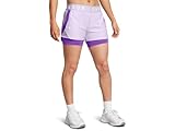 Under Armour Play Up 2-in-1 Shorts Pantalones Cortos, (535) Morado Salado/Lujoso/Blanco, XL para Mujer