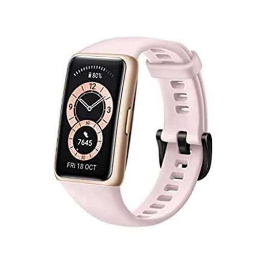 HUAWEI Band 6 Montre Connectée Sport + Adaptateur Type C, Suivi du Rythme Cardiaque et du Sommeil, Écran tactile AMOLED, Resistance à l'eau, 96 Modes d'entrainement, Autonomie de 2 Semaines, Rose