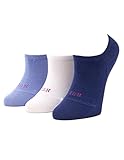 HUE Women's The Perfect Sneaker Liner, Chambray-3 Pair Pack, One Size