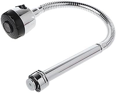 VELORE Chrome 48cm Zinc Alloy Kitchen Bar Faucet Hose - Double Hole Water Replacement Tap with Flexible Spray Nozzle