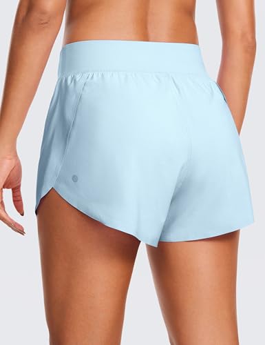 Image of CRZ YOGA High Waisted Split Running Shorts 3 inch | Mesh Liner, Quick Dry, Lightweight, for Women