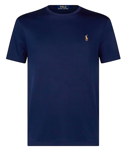 Polo Ralph Lauren Men's Custom Slim Fit Soft Cotton T-Shirt (UK, Alpha, XL, Regular, Regular, Navy)