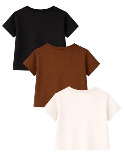 Image of Kuchipoo Girls Crop Top Cotton T-Shirt - Pack of 3