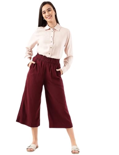Image of Marks & Spencer Women's Wide Leg Fit Mid Rise Trouser