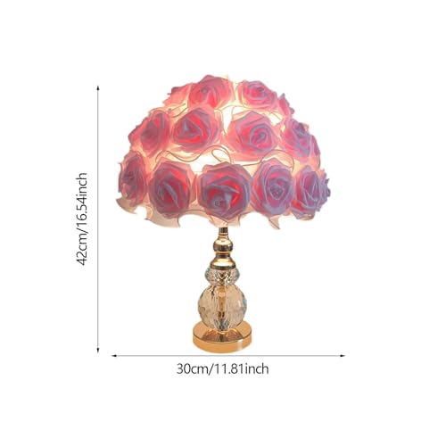 Lampe de table veilleuse LED rose en soie pour chambre