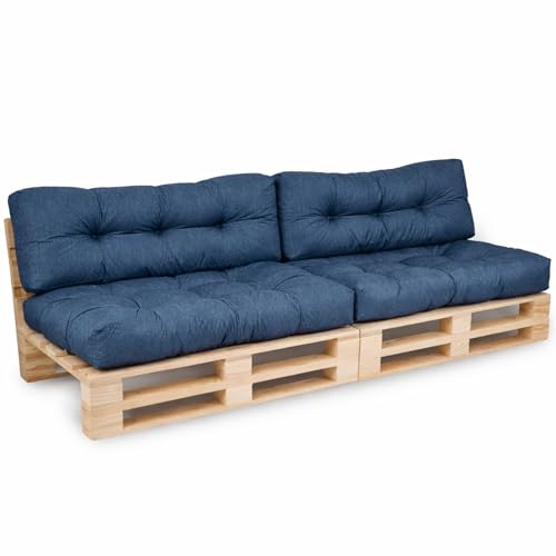 Bananair - Coussin Palette Extérieur Confortable - Tissu Résistant, Anti-UV & Déperlant - Coussin Salon de Jardin Extérieur, Balcon, Terrasse (Lot 2 Assises 120X80...