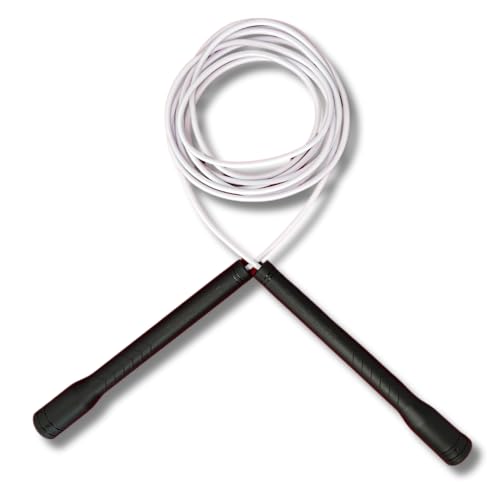 Elevate Rope Langer Griff Springseil - Verstellbares professionelles Springseil für Cardio, Double Unders und Freestyle - 3m Lang, 4mm Dick - Strapazierfähiges PVC mit Nylonkern (Schwarz) Elevate Rope Langer Griff Springseil - Verstellbares professionelles Springseil für Cardio, Double Unders und Freestyle - 3m Lang, 4mm Dick - Strapazierfähiges PVC mit Nylonkern (Schwarz)