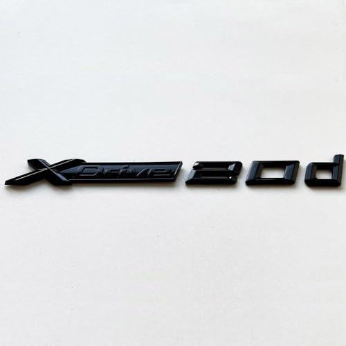 1 emblème Xdrive 20D avec inscription X Drive Badge côté coffre noir autocollant de rechange compatible avec BMW