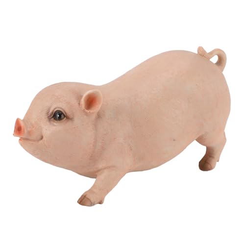 Pssopp Décoration de Jardin en Résine, Sculpture de Cochon Réaliste, Rose, 26 cm, pour...