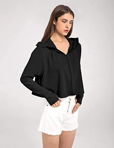 Locachy Womens UPF 50+ Sun Protection Jacket Lightweight Zip up Outdoor Running Hiking Hoodie with Face Mask3