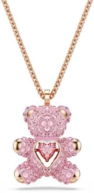 Swarovski Teddy Bear Pink Rose Gold Plated Pendant