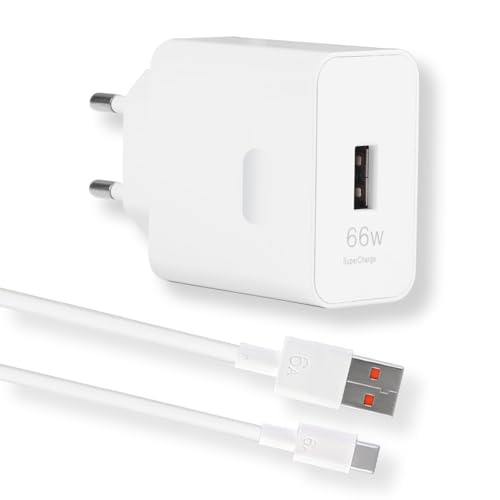 66W SuperCharge Caricabatterie per HN con Cavo di Ricarica USB C 6A 1m, Cargatore 66W Rapido per HW HN 200 HN Magic 7 Lite HN 90 HN 200 Lite Hua-wei Mate 40 30 Pro P30 Lite