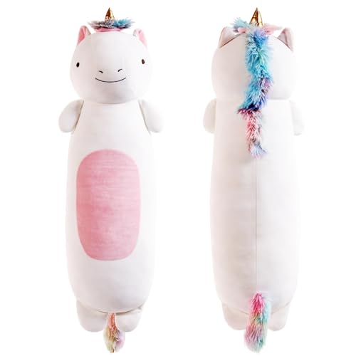 Tianmihou 22” Long Unicorn Plush Body Pillow, Cute Colorful Unicorn Stuffed Animals, Unicor Squishy Soft Plushies Toy, Gifts for Kids Girls and...