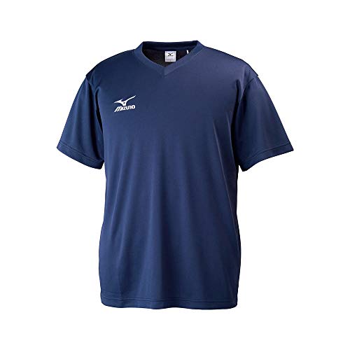 トレーニングウェア 半袖 Tシャツ ナビドライ Vネック 吸汗速乾 インナー 肌着 メンズ ドレスネイビー×ホワイト S