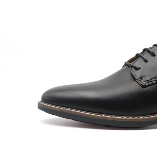 Image of Finishing & Sewing Men's Cap Toe Lace Up Oxford Dress Shoes