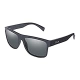 HUK Sunglasses, Polarized Lens Eyewear with Performance Frames, Fishing, Sports & Outdoors Sunglasses, (Clinch) Gray / Matte Black, Medium/Large
