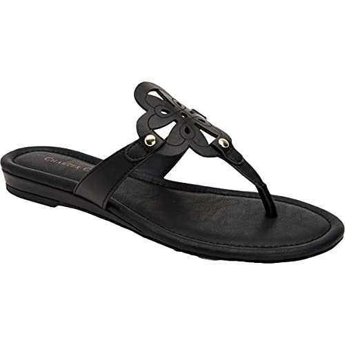 Charter Club Womens Ozella Laser Cut Slip On Flats Black 8 Medium (B,M)