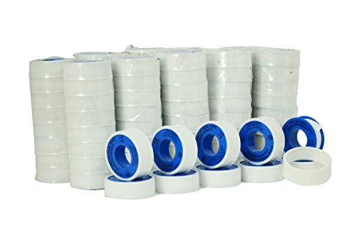 WOD PTST35S Plumbers Pipe Teflon Thread Seal Tape - 1 inch x 520 inch (Case of 50 Rolls) - Leak Proof Sealant for Water, Gas, Oil, Most Chemicals, Hydraulic and High Pressure Lines