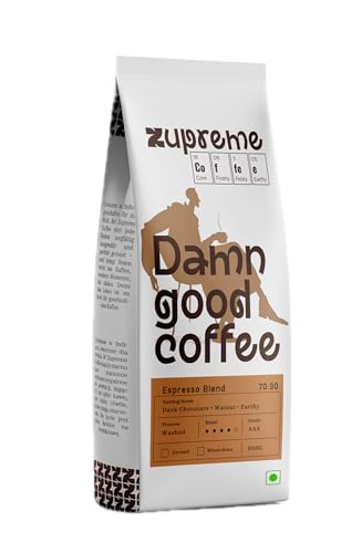 Image of Zupreme Premium Coffee Espresso Blend 70:30 | Arabica Robusta Coffee Beans | Medium to Dark Roast | Strong Crema & Bold Taste | Freshly Roasted | Ideal for Espresso & Milk Coffee | 500 Grams