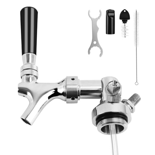 Mini Keg Dispenser - Beer Keg Tap for Portable Keg, Stainless Steel Beer Faucet for Beer Growler with Internal Threaded Caps, Mini Kegerator Accessories, Small Kegerator Parts with 15.7" Beer Hose