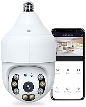 Security Camera Outdoor, 1080P Wireless Camera, Motion Auto Tracking, 360 Degree WiFi Smart Surveillance Cam with Motion Detection Alarm Night Vision(No Micro SD Card)
