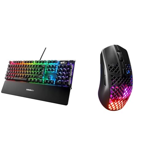 Clavier de gaming mécanique switch rouge et souris sans fil ultra-légère