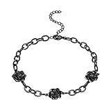 beautlace Rose Adjustable Bracelets Black Gun Plated Rose Link Flower Bangle Elegant Jewelry Gifts for Women KB0024K