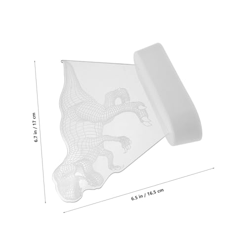 Lámpara de noche LED 3D dinosaurio blanco para habitación miniatura 2