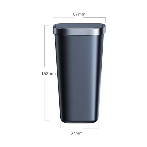 Image of Mini Car Trash Can Bin with Lid and 45 Additional Trash Bags,Car Trash Can Bin,Car Garbage Trash Can Storage for Front Back Seat Accessories Fits Auto Home Office,Black