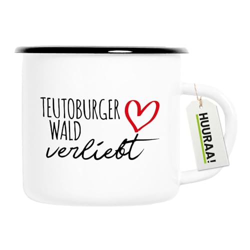 Huuraa Tazza Smaltata Teutoburger Wald verliebt Tazza da caffè Regalo Vintage 300ml Teutoburger Wald verliebt Presente