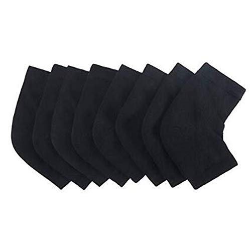 Soft Gel Men Heel Socks Ventilate Open Toe Socks 3 Pairs for Dry Hard Cracked Skin Moisturizing Day Night Care Skin Black